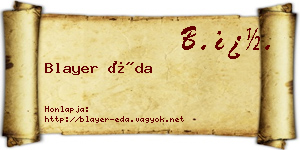 Blayer Éda névjegykártya